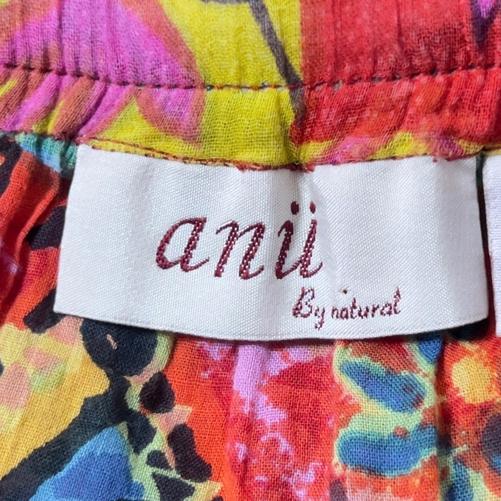 anii By Natural Boho Tiered Maxi Skirt Women Sz L Multicolor Floral Ribbon Trim - Picture 5 of 8